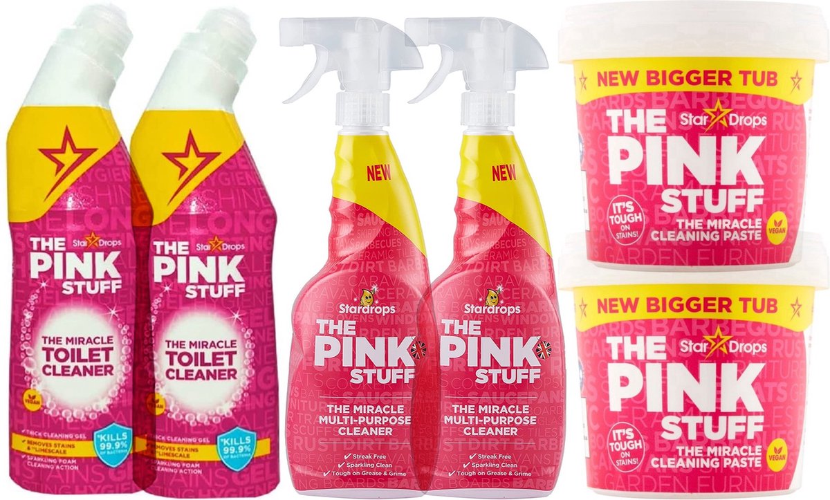 The Pink Stuff - Paquete de pasta de limpieza y paño de limpieza de  microfibra Broozy, kit de limpieza multiusos para limpiar eficazmente en  profundidad casi cualquier superficie rápidamente : Salud y Hogar 