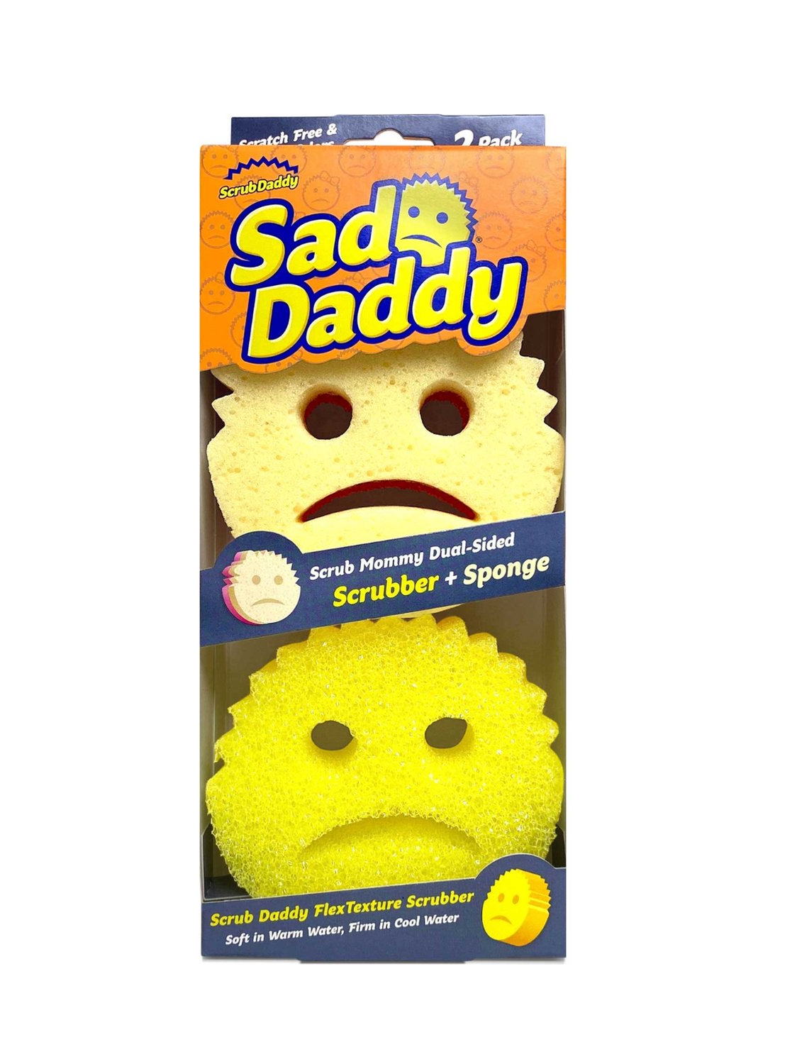 Scrub Daddy Scrub Mommy Sponge, Pink, 2 Pack, Soft in Warm Water, Firm in  Cold 