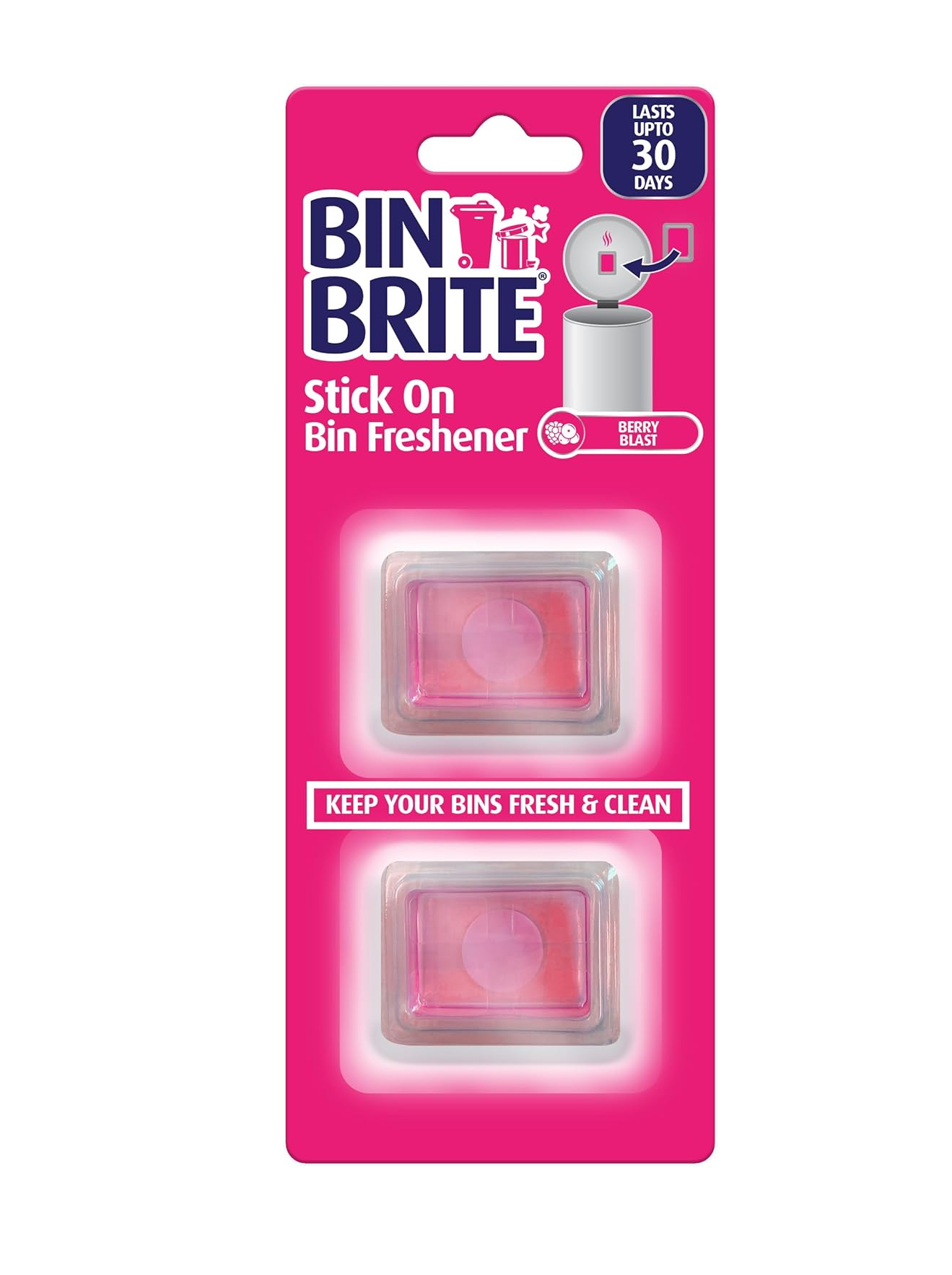 Bin Brite Stick-on Bin Refreshener – Ambientador autoadhesivo para cubos de basura, frescura duradera hasta 30 días