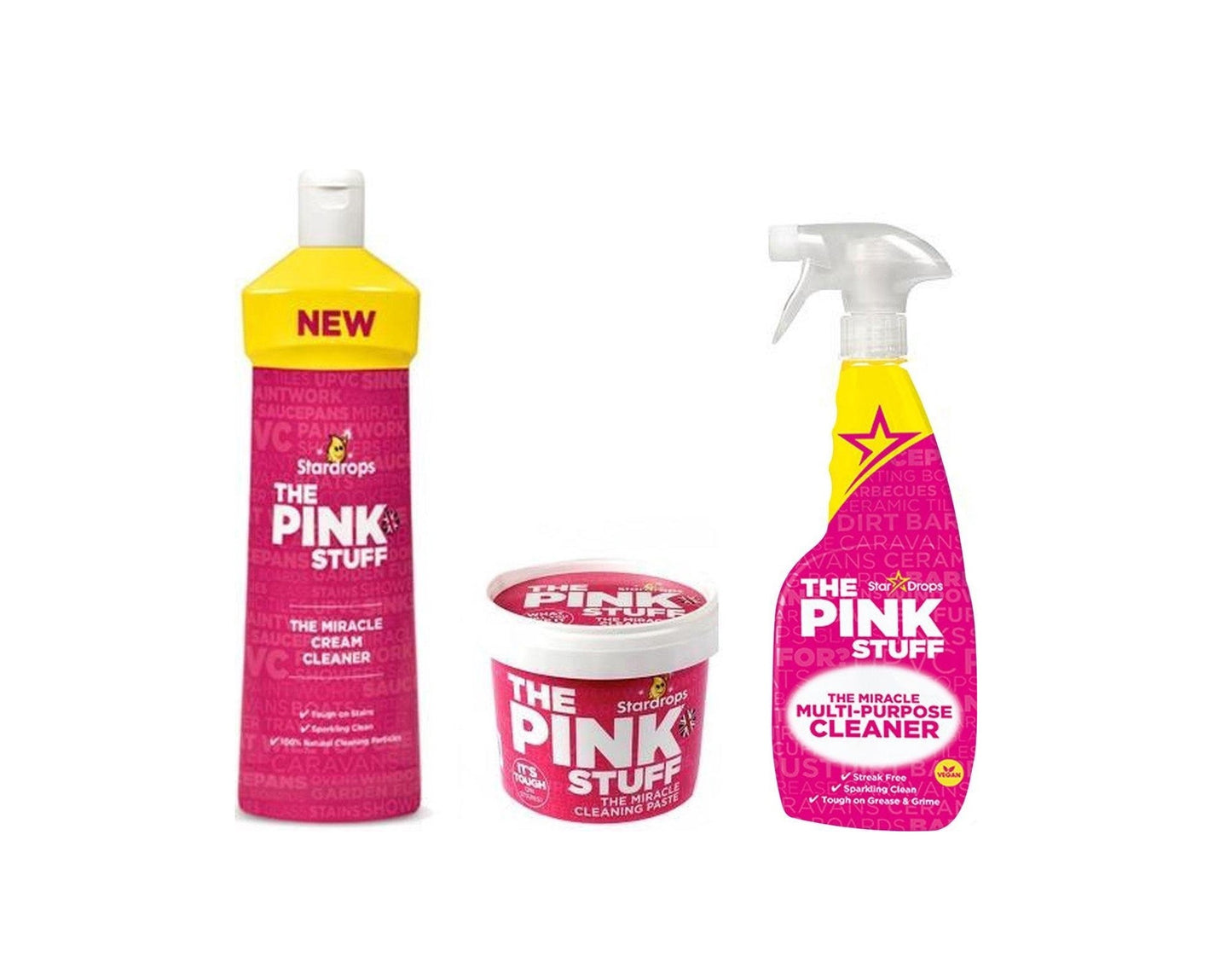 Stardrops The Pink Stuff Bundel - Cream Cleaner 500 ml + Schoonmaakpasta 500 γραμμάρια + Multi Reinigingsspray 750 ml